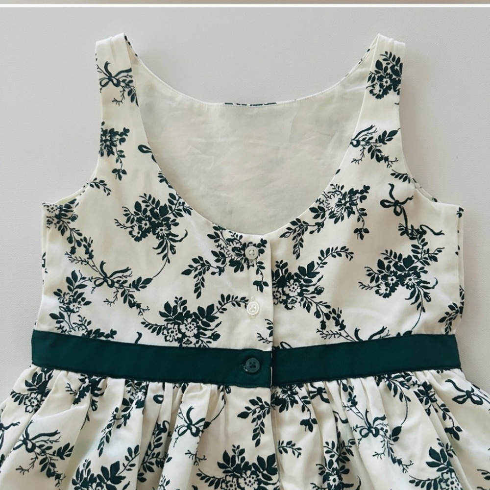 Janie and Jack Girls 6 Floral Toile Tiered Dress Holiday Edition